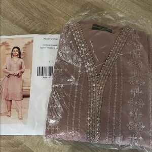 Embroidered Mauve Traditional Outfit